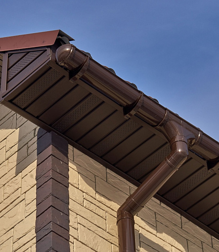 Rain gutters, Series Lux, Color Chocolate<br>RAL 8019 - 5