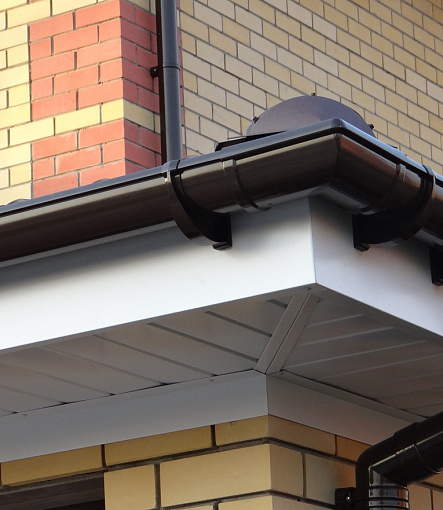 Rain gutters, Series Lux, Color Chocolate<br>RAL 8019 - 1