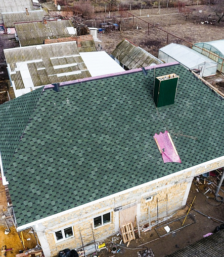 Bitumen Shingles, Series Standard, Collection Honeycomb, Color Green - 1