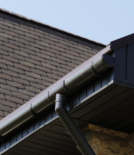 Rain gutters, Series Lux, Color Chocolate<br>RAL 8019 - 12