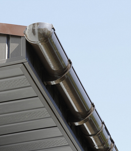 Rain gutters, Series Lux, Color Chocolate<br>RAL 8019 - 9