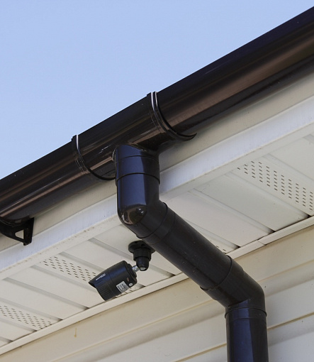 Rain gutters, Series Lux, Color Chocolate<br>RAL 8019 - 43