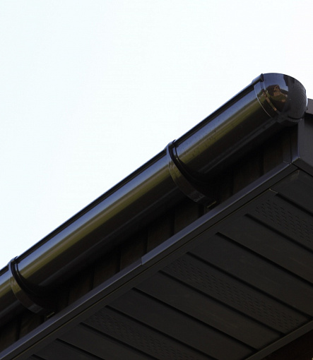 Rain gutters, Series Lux, Color Chocolate<br>RAL 8019 - 5