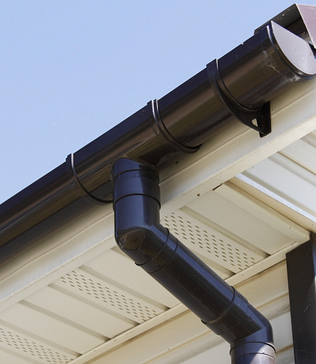 Rain gutters, Series Lux, Color Chocolate<br>RAL 8019 - 46