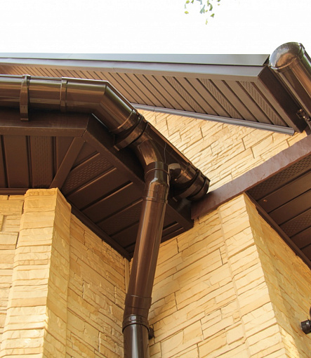 Rain gutters, Series Lux, Color Chocolate<br>RAL 8019 - 10