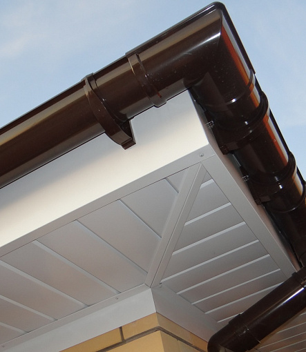 Rain gutters, Series Lux, Color Chocolate<br>RAL 8019 - 2