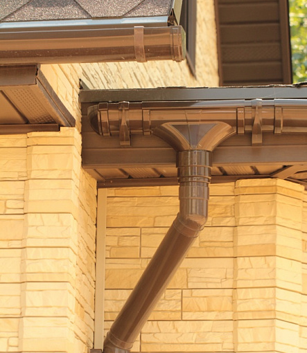 Rain gutters, Series Lux, Color Chocolate<br>RAL 8019 - 14