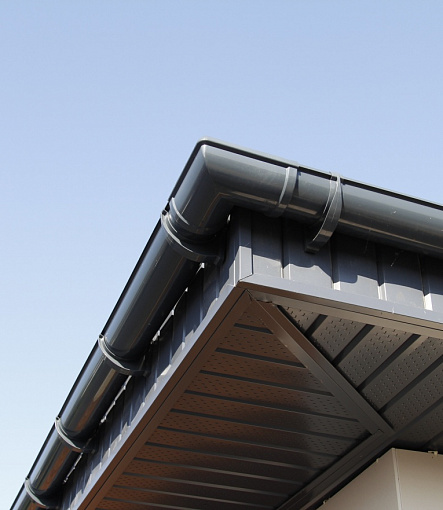 Rain gutters, Series Lux, Color Chocolate<br>RAL 8019 - 22