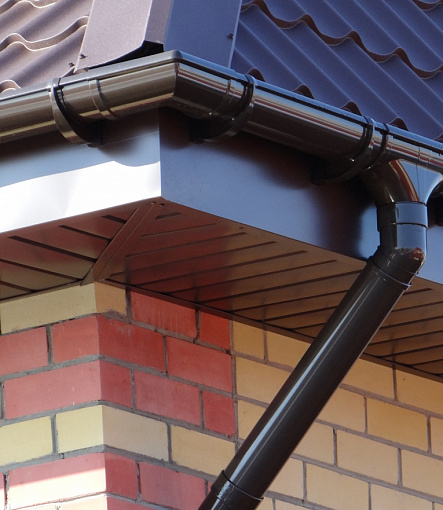 Rain gutters, Series Lux, Color Chocolate<br>RAL 8019 - 2