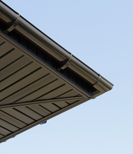 Rain gutters, Series Lux, Color Chocolate<br>RAL 8019 - 10