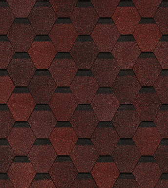 Bitumen Shingles Docke Hexagon Red