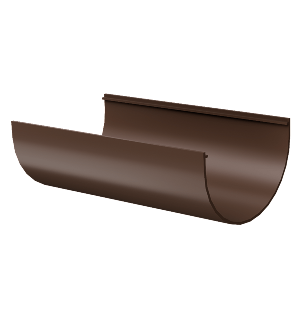Gutter 3m Standard series, dark brown - 1