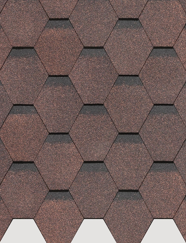 Bitumen shingles Standard series, Honeycomb, Brown - 1