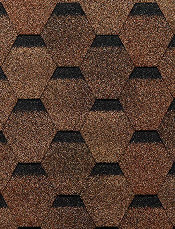 Bitumen shingles Eurasia series, Hexagonal, Light brown - 1