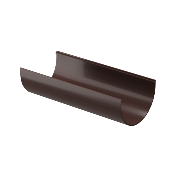 Gutter 3m Standard series, dark brown - 1