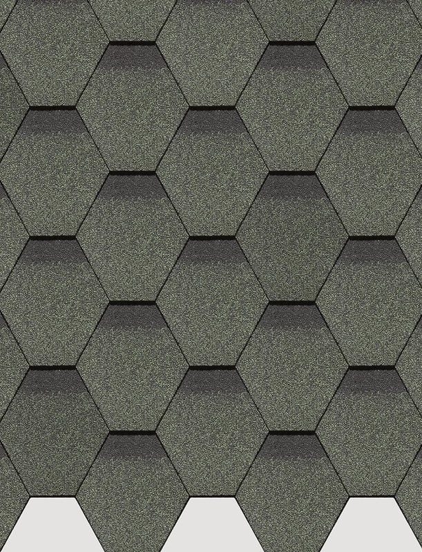 Bitumen shingles Standard series, Honeycomb, Green - 1